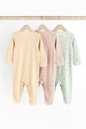 % 100 Pamuklu Yellow Green 3’lü Tulum Set