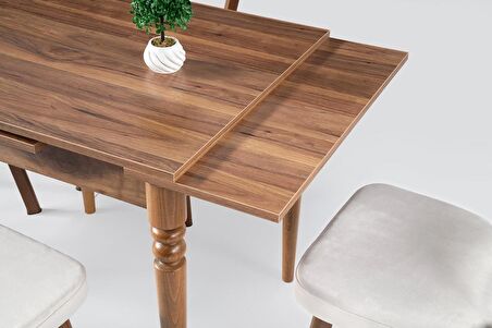 Pınar Ahşap Ayaklı Açılır Mutfak Masası 70x80
