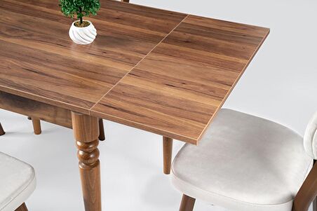 Pınar Ahşap Ayaklı Açılır Mutfak Masası 70x80