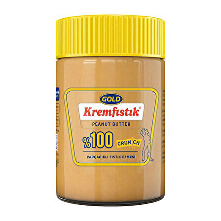 Gold Fıstık Ezmesi 340 gr Şekersiz ve %100 Crunch Parçacıklı 2 li Paket