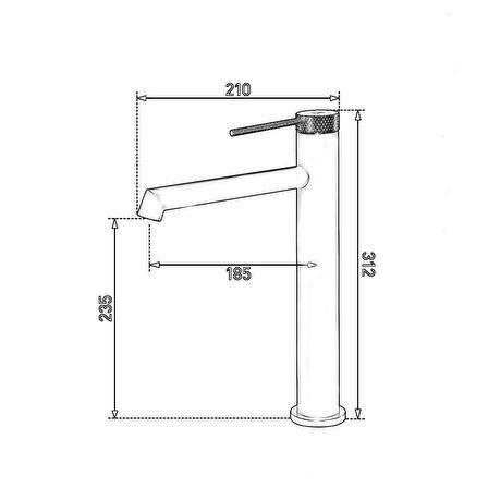 FJ-1025 Yüksek Lavabo Bataryası Mat Siyah FJ-1025