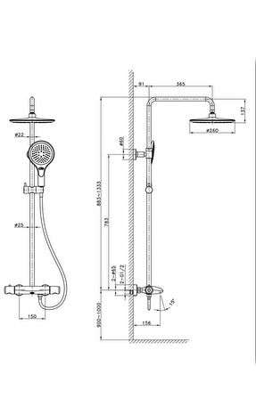 FM-0151 Krom Duş Ünitesi FM-0151