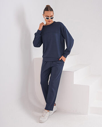 Modal Kumaş Sweatshirt Cepli Eşofman Takımı