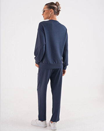 Modal Kumaş Sweatshirt Cepli Eşofman Takımı