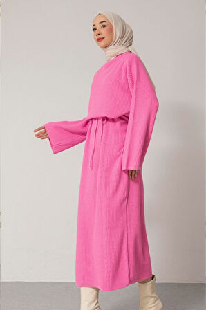 Kadın Volanlı Triko Tesettür Elbise