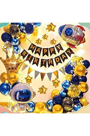 Çıtıpıtıstore Uzay Temalı Led Işıklı Doğum Günü Balon Seti