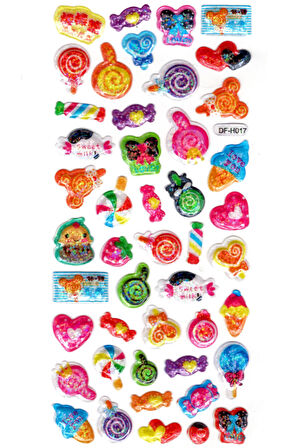 Işıltılı Sticker Kabartmalı Stiker Defter Planlayıcı Etiket (Dfh017)-18x9cm - Şeker