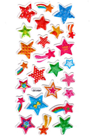 Işıltılı Sticker Kabartmalı Stiker Defter Planlayıcı Etiket (Dfh041)-18x9cm- Kuyruklu Yıldız