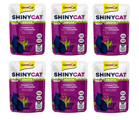 Gimcat Shinycat Pouch Ton Balıklı ve Karidesli Kedi Yaş Mama 70 Gr. X 6 Adet