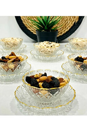 Beyaz, Kenarlari Gold Lokumluk, Sunumluk, İkramlik Kahve Yanı 6 Adet