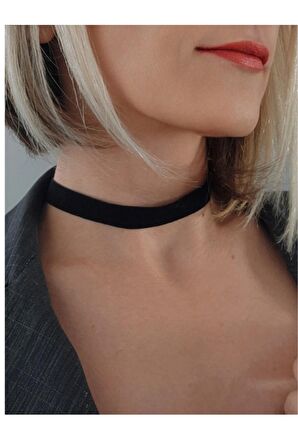 Bohem Kadife Siyah Tasma Choker Kolye