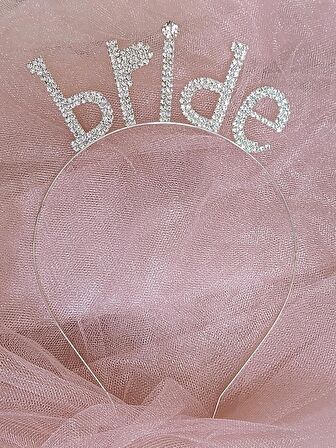 Bride Metal Kristal Taşlı Taç Bekarlığa Veda Nedime Tacı