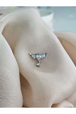 Angel Melek Kanat Kıkırdak Piercing Tragus Helix Silver Gümüş Renk Küpe