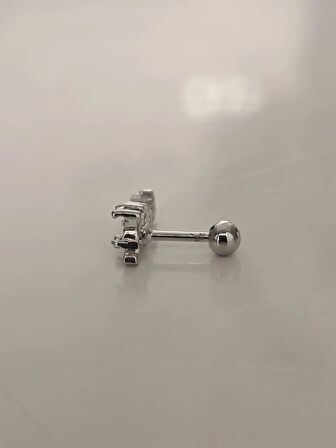 Deniz Atı Model Kıkırdak Piercing Tragus Helix Silver Gümüş Renk Küpe