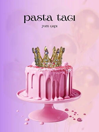 Pasta Tacı Doğum Günü Tacı Kraliçe Kral Tacı Brithday Kına Düğün Üçgen Gold Pembe Gümüş Kaplama 7cm
