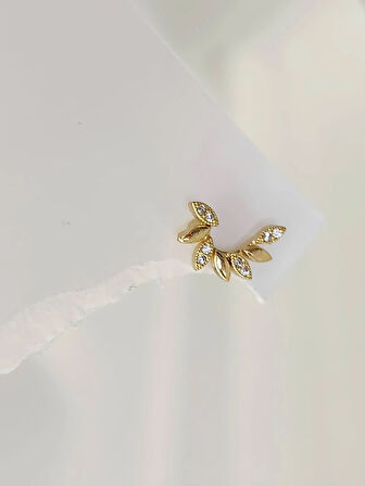 Buğday Başak Arpa Model Kıkırdak Piercing Tragus Helix Altın Gold Renk Küpe