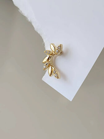 Buğday Başak Arpa Model Kıkırdak Piercing Tragus Helix Altın Gold Renk Küpe