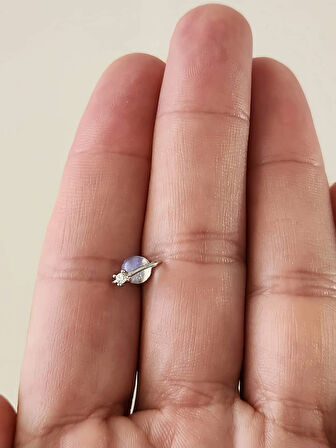 Gezegen Yıldız Model Kıkırdak Tragus Helix Piercing Gümüş Renk Küpe