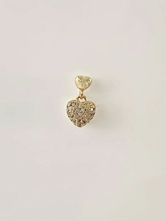 Kalp Bombeli Sallantılı Model Kıkırdak Tragus Helix Piercing Gold Altın Renk Küpe