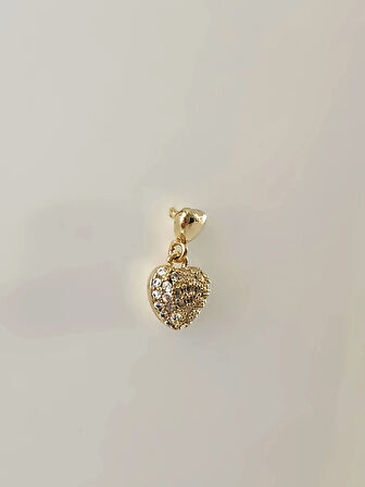 Kalp Bombeli Sallantılı Model Kıkırdak Tragus Helix Piercing Gold Altın Renk Küpe