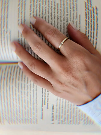 Zirkon Taşlı Ayarlanabilir Gold Altın Renkli Yüzük