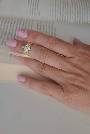 Kanat Melek Model Eklem Kıkırdak Kemik Ayarlanabilir Altın Renkli Yüzük