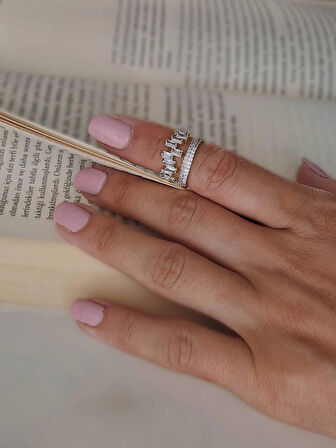 Baget Tektaş Prenses Model Eklem Kıkırdak Kemik Ayarlanabilir Altın Renkli Yüzük