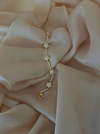 Yıldız Su Yolu 14k Altın Kaplama Çelik Bileklik