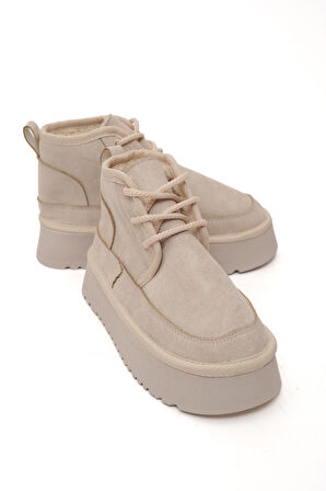 Ugy Bej (4.5 CM) İçi Kürklü Bağcıklı Günlük Kullanım Bot