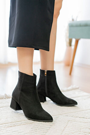 Fiamma Siyah Süet ( 5 Cm Topuklu ) Günlük Kullanım Kadın Botu