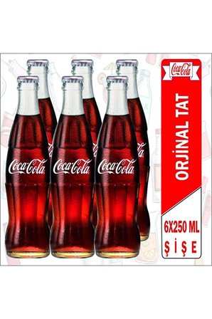 COCA COLA Orjinat Cam Şişe 6x250 Ml