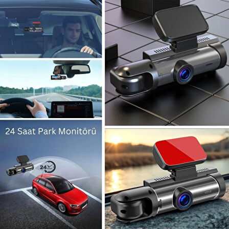 CELİK AVM®  WiFi Destekli Araç İçi & Dışı Çift Kameralı Dikiz Aynası Kamera