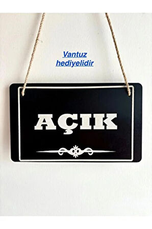  Açık Kapalı Çift Yön Kapı Tabelası Mağaza Dükkan Açık Kapalı Yazısı, Uyarısı (25x15 cm)