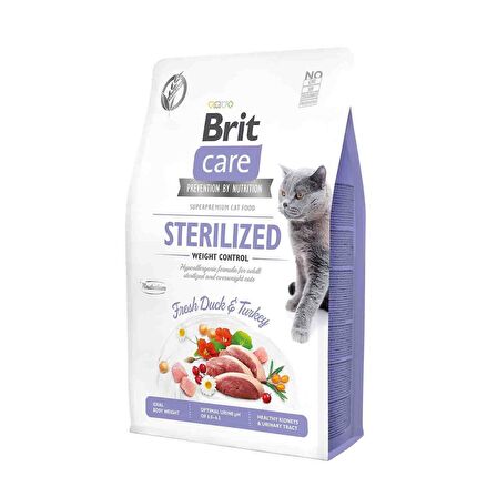 Brit Care Tahılsız Ördek ve Hindi Etli Kısırlaştırılmış Diyet Yetişkin Kedi Maması 2 KG