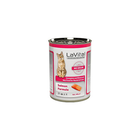 La Vital Lavital Sterilised Tahılsız Somonlu Kısır Konserve Kedi Maması 400 gr