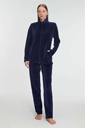 AmoraSecret AmoraSecret Pamuklu Fermuarlı Sweatshirt Pantolon Pijama Takımı