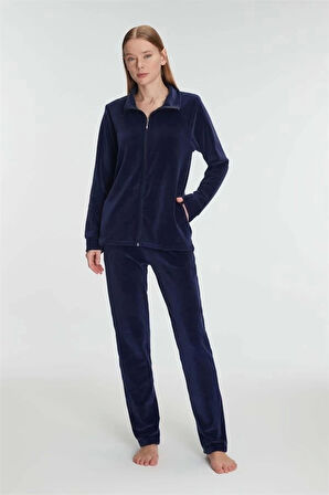 AmoraSecret AmoraSecret Pamuklu Fermuarlı Sweatshirt Pantolon Pijama Takımı