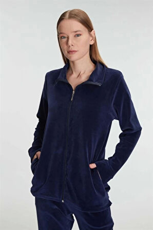 AmoraSecret AmoraSecret Pamuklu Fermuarlı Sweatshirt Pantolon Pijama Takımı