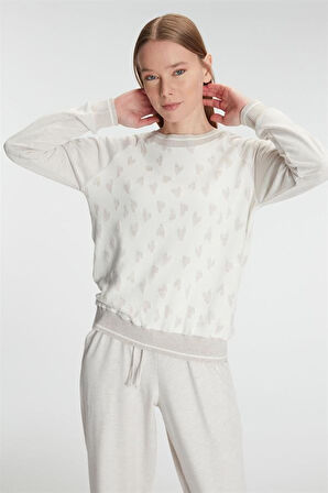 AmoraSecret AmoraSecret Uzun Kollu Sweatshirt Pantolon Takım Pijama Takımı