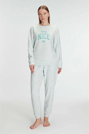 AmoraSecret AmoraSecret Uzun Kol Polar Pijama Takımı