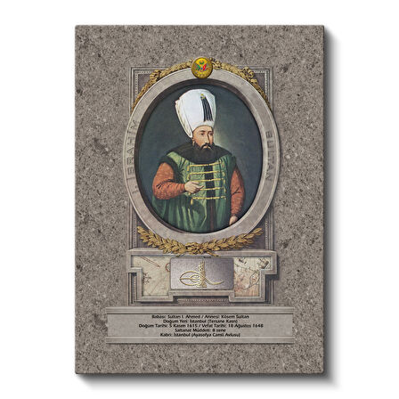 Sultan I. Ahmed Han Portresi Kanvas Tablo