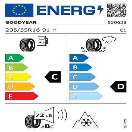 Goodyear 205/55 R16 91H Ultragrip 8 MS FP Oto Kış Lastiği (Üretim Tarihi:2024)