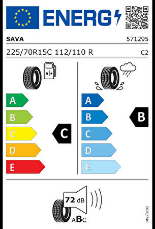Sava 225/70R15C 112/110R Trenta 2 Oto Yaz Lastiği (Üretim: 2025)