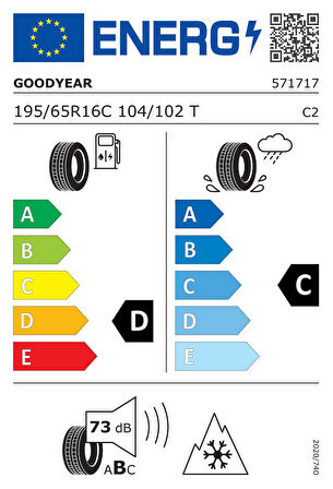 Goodyear 195/65 R16C 104/102T UltraGrip Cargo Oto Kış Lastiği (Üretim: 2024)