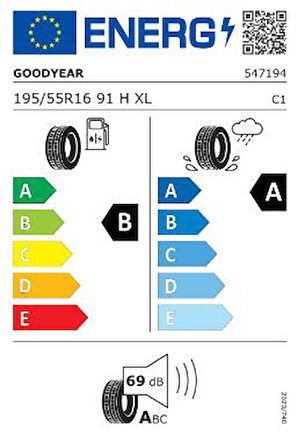 Goodyear 195/55R16 91H  Efficientgrip Performance XL Oto Yaz Lastiği ( Üretim : 2024 )