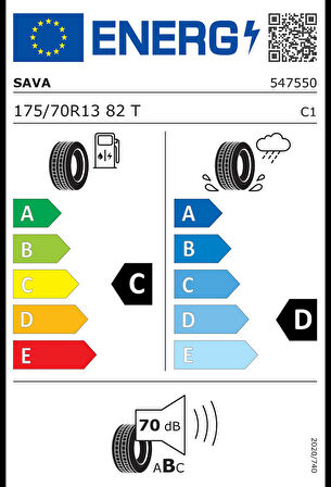 Sava 175/70R13 82T Perfecta Oto Yaz Lastiği (Üretim: 2025)