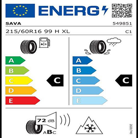 Sava 215/60 R16 99H XL Eskimo HP 2 Oto Kış Lastiği( Üretim Yılı: 2024 )