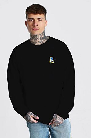 %100 Pamuk Oversize Alaska Ön Arka Baskılı Unisex Sweatshirt