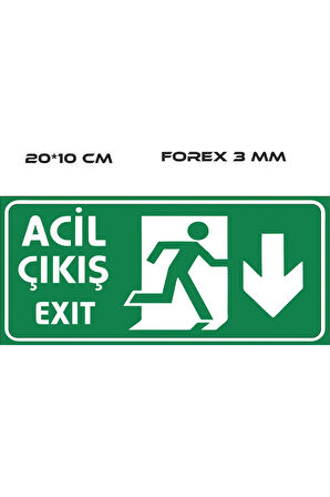 ACİL ÇIKIŞ ALT UYARI LEVHASI 20*10 CM FOREX