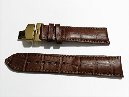 Fado &Hertür Saate &Uygun  Kelebek  Toka  18 MM   kahverengı   kordon   (274)  altın  toka